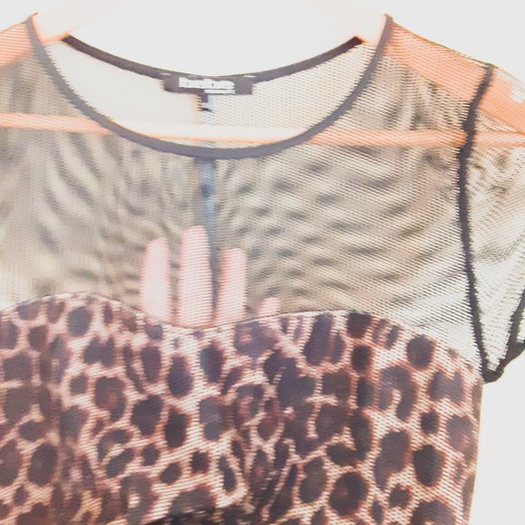 BEBE Tiger Print & Lace top Like NEW - Picture 4 of 6